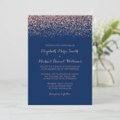 Invitation Mariage de Parties scintillant bleu de la Marine R (Debout devant)