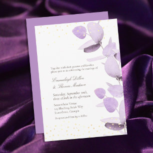 Invitation Mariage de Parties scintillant classique Lavande E