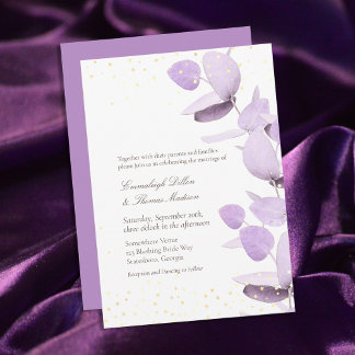Invitation Mariage de Parties scintillant classique Lavande E