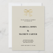 Invitation Mariage de parties scintillant d'arc en or neutre  (Devant)