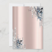 Invitation Mariage de Parties scintillant d'argent Fleurs d'h (Dos)