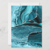Invitation Mariage de Parties scintillant d'argent Turquoise  (Dos)