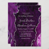 Invitation Mariage de Parties scintillant d'argenté violet pe (Devant / Derrière)