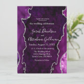 Invitation Mariage de Parties scintillant d'argenté violet pe (Debout devant)