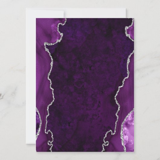 Invitation Mariage de Parties scintillant d'argenté violet pe (Dos)