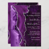 Invitation Mariage de Parties scintillant d'argenté violet pe (Devant / Derrière)