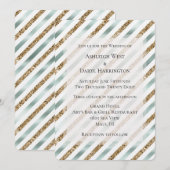 Invitation Mariage de Parties scintillant de  d'or blanc de l (Devant / Derrière)