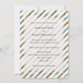 Invitation Mariage de Parties scintillant de  d'or blanc de l (Devant)