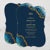 Invitation Mariage de Parties scintillant de la géométrie de  (Devant / Derrière)