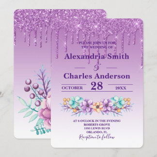 Invitation Mariage de Parties scintillant de séchage des pivo