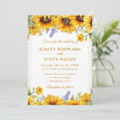 Invitation Mariage de Parties scintillant d'or et de tourneso (Debout devant)