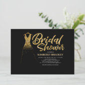 Invitation Mariage de Parties scintillant d'or Fête de l'mari (Debout devant)