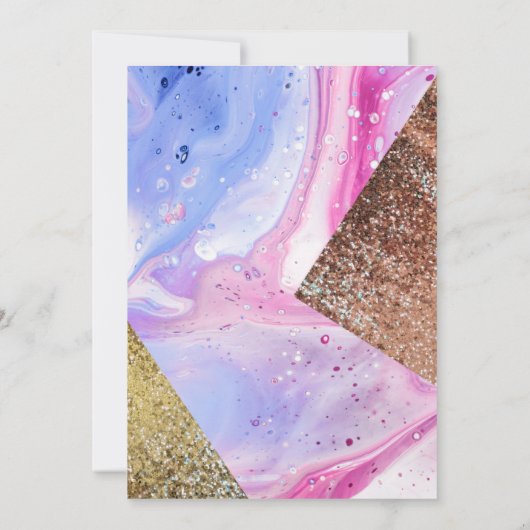 Invitation Mariage de Parties scintillant en marbre blanc ros (Dos)