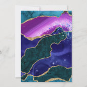 Invitation Mariage de parties scintillant en or et en agate r (Dos)