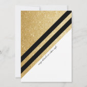 Invitation Mariage de Parties scintillant en or noir blanc Fl (Dos)