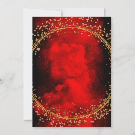 Invitation Mariage de Parties scintillant géométrique en or r (Dos)