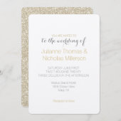 Invitation Mariage de Parties scintillant Gold Sparkle Faux (Devant / Derrière)