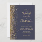 Invitation Mariage de Parties scintillant moderne Dark Blue G (Devant)