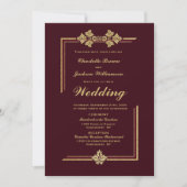 Invitation Mariage de Parties scintillant moderne de Bourgogn (Devant)