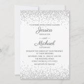 Invitation Mariage de Parties scintillant moderne Elegant Bla (Devant)