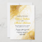 Invitation Mariage de Parties scintillant moderne en marbre j (Devant)