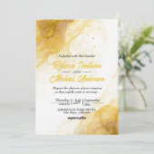 Invitation Mariage de Parties scintillant moderne en marbre j (Debout devant)