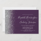 Invitation Mariage de Parties scintillant moderne violet en a (Devant)