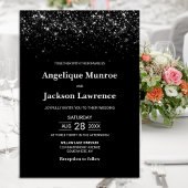 Invitation Mariage de Parties scintillant noir