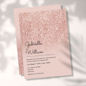 Invitation Mariage de Parties scintillant or Rose simple et é