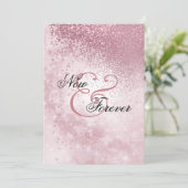 Invitation Mariage de Parties scintillant rose (Debout devant)