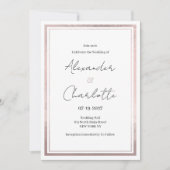 Invitation Mariage de parties scintillant rose rose rose rose (Devant)