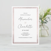 Invitation Mariage de parties scintillant rose rose rose rose (Debout devant)