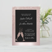 Invitation Mariage de Parties scintillant tout en un toast de (Debout devant)