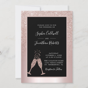 Invitation Mariage de Parties scintillant tout en un toast de