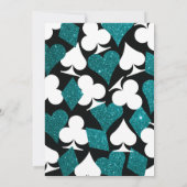 Invitation Mariage de Parties scintillant Turquoise du casino (Dos)
