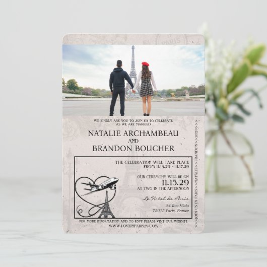Invitation Mariage de passeport Black Paris (Debout devant)