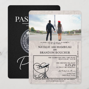 Invitation Mariage de passeport Black Paris