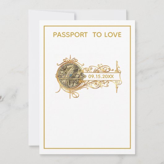 Invitation Mariage de passeport blanc moderne (Devant)