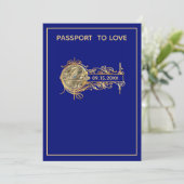 Invitation Mariage de passeport bleu moderne (Debout devant)