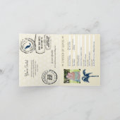 Invitation Mariage de passeport Cabo Mexico Navy Blue Palm Tr (Intérieur)