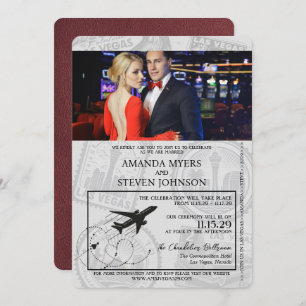 Invitation Mariage de passeport de Burgundy Las Vegas