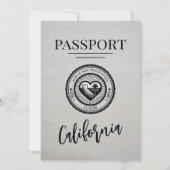 Invitation Mariage de passeport de Californie blanche (Dos)