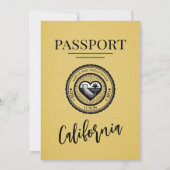Invitation Mariage de passeport de Californie jaune (Dos)