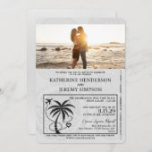 Invitation Mariage de passeport de Cancun blanc (Devant / Derrière)