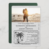 Invitation Mariage de passeport de Cancun vert (Devant / Derrière)
