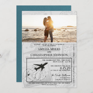 Invitation Mariage de passeport de Cyan California