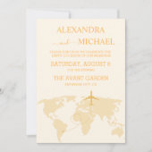 Invitation Mariage de passeport de destination Black et Gold (Devant)