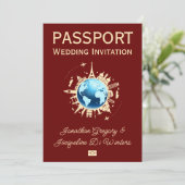 Invitation Mariage de passeport de destination Globe Fun pers (Debout devant)