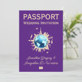 Invitation Mariage de passeport de destination Globe Fun pers (Debout devant)