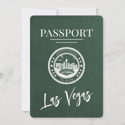 Invitation Mariage de passeport de Green Las Vegas (Dos)